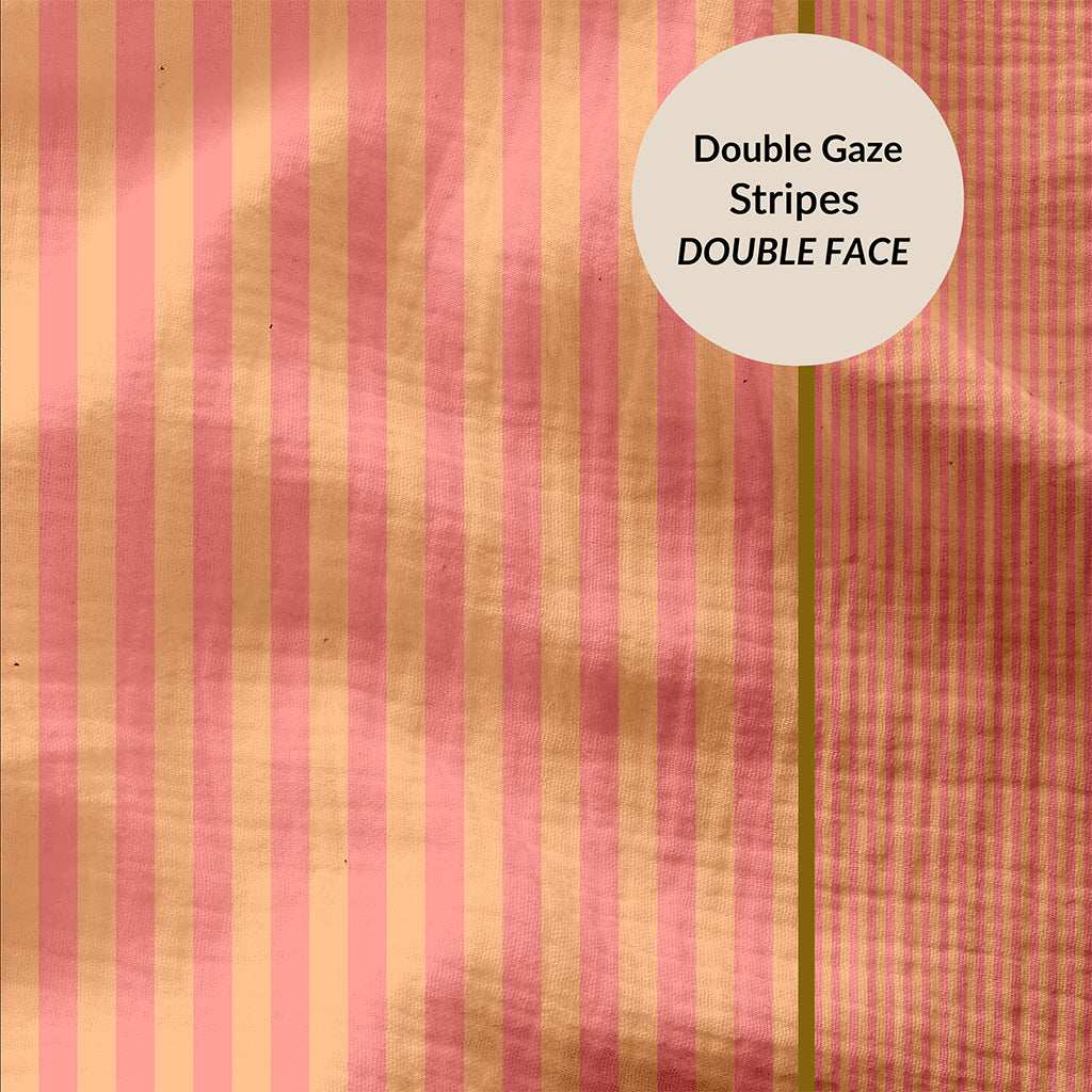 Yarn-Dyed Double Gauze Stripes Sorbet / Melon