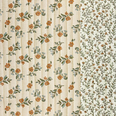 Printed Quilted Double Gauze Lina Latte / Ecru