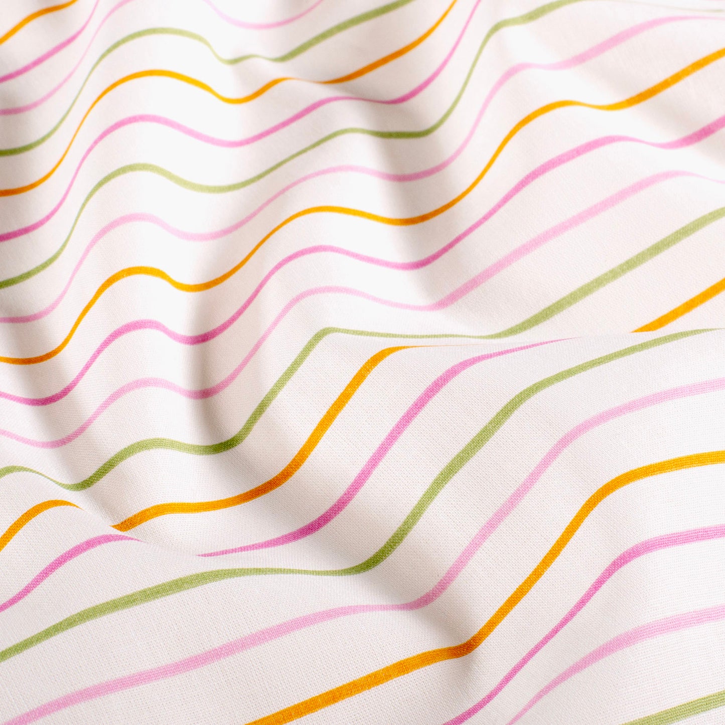 Cotton Poplin Printed Stripes Off-White