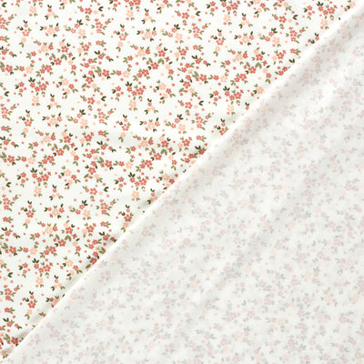 Cotton Jersey Printed Flowers Off White