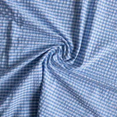 Seersucker Cotton Eli Off-White / Blue