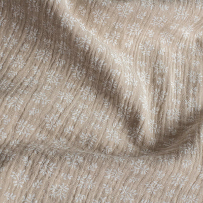 Double Gauze Printed Meesya Linen / Matte White