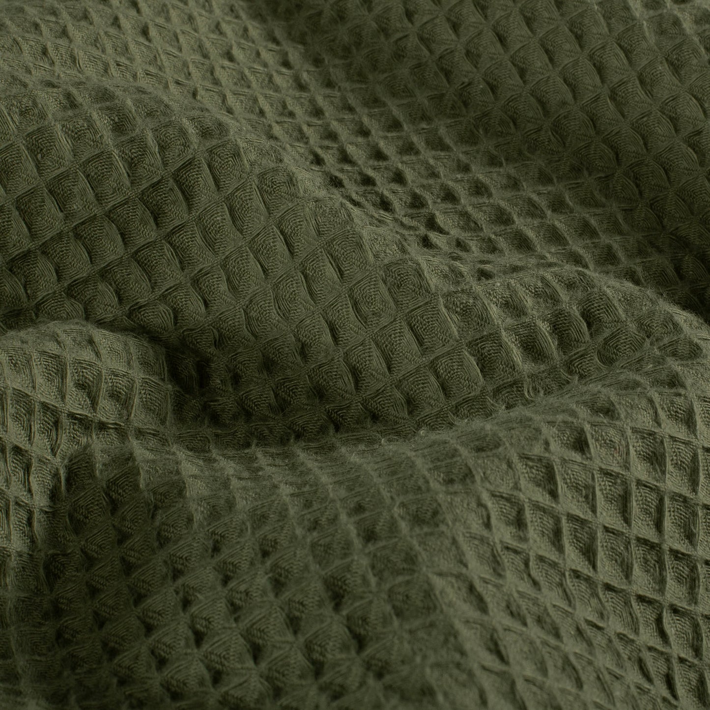 Cotton Waffle Khaki Green