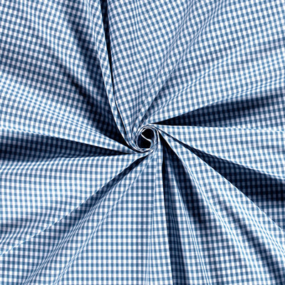 Cotton Poplin Gingham Indigo 2.7 mm