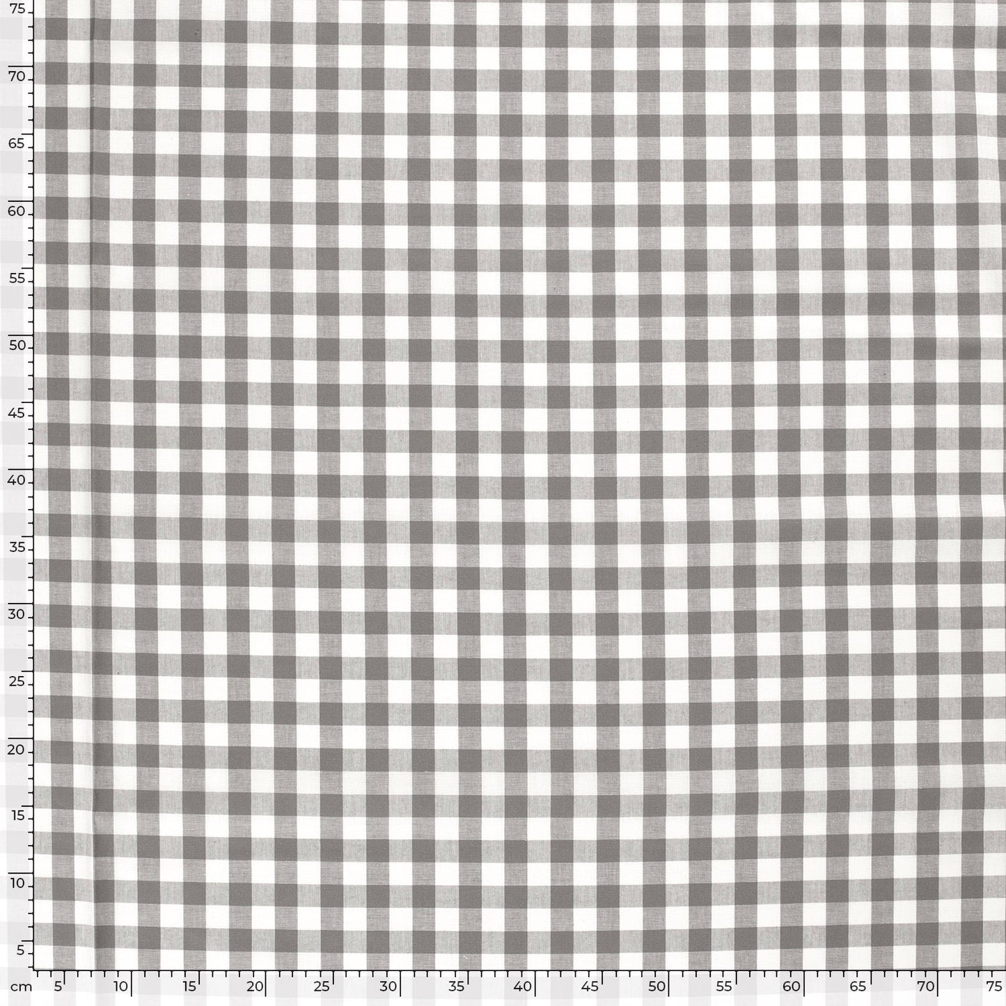 Cotton Poplin Gingham Dark Grey 10 mm