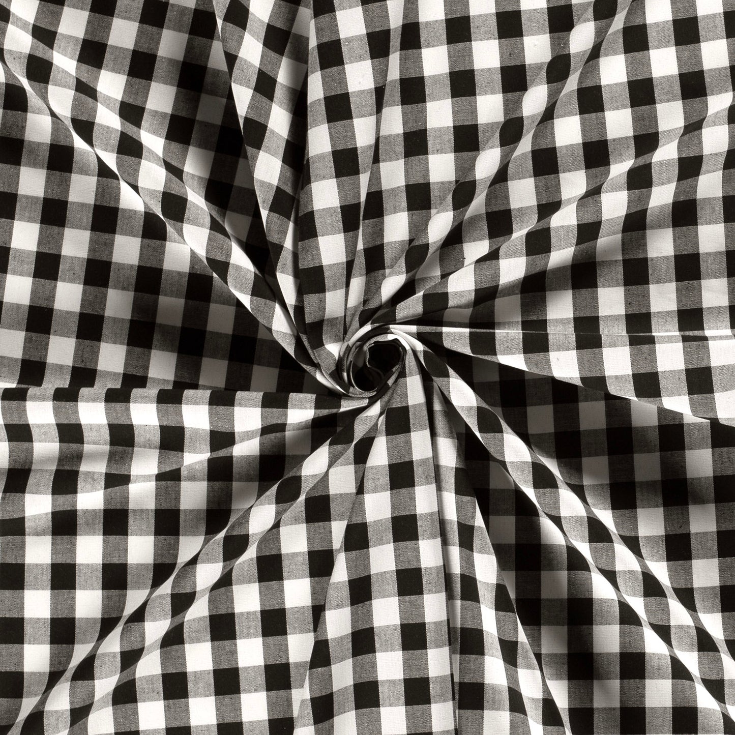 Cotton Poplin Gingham Black 10 mm
