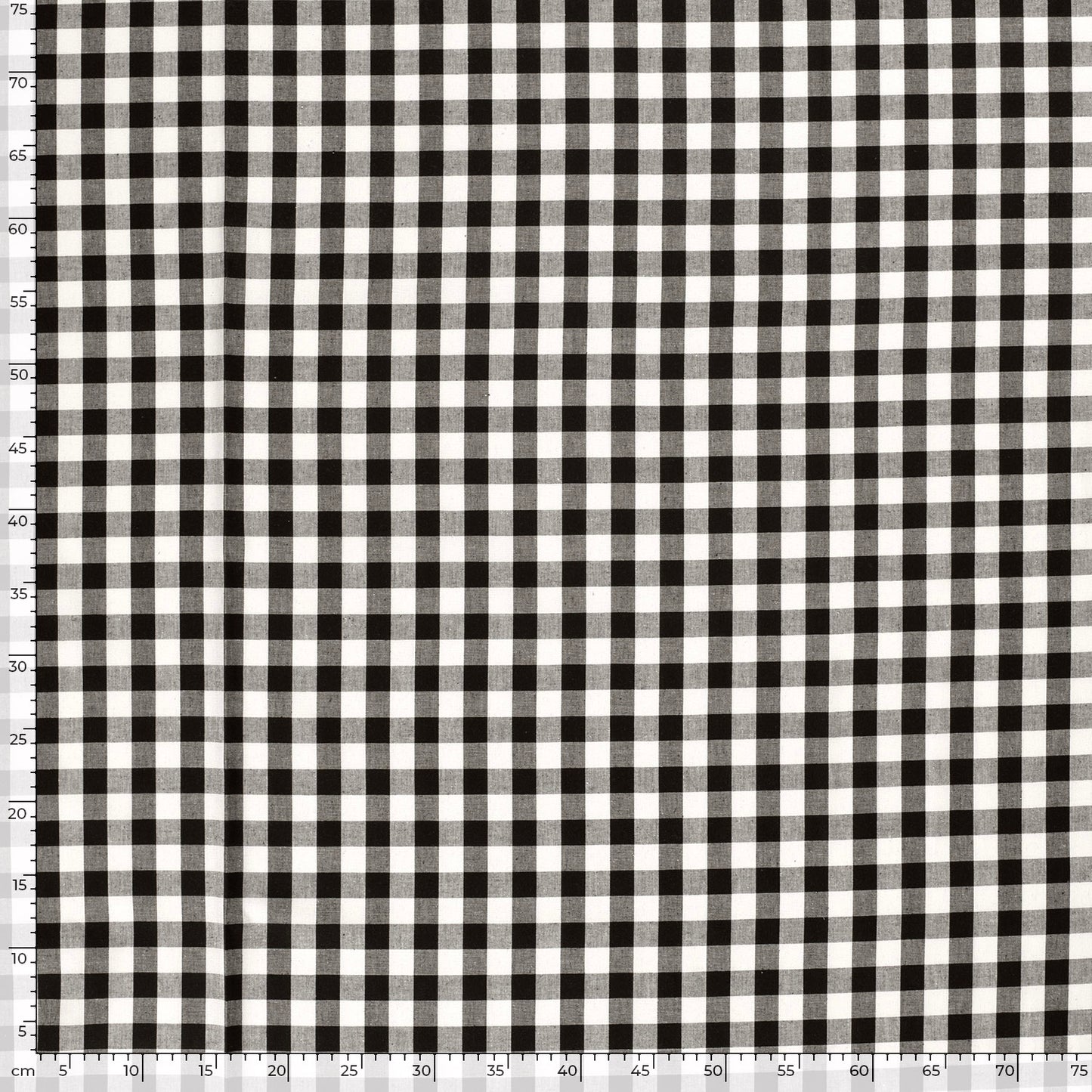Cotton Poplin Gingham Black 10 mm