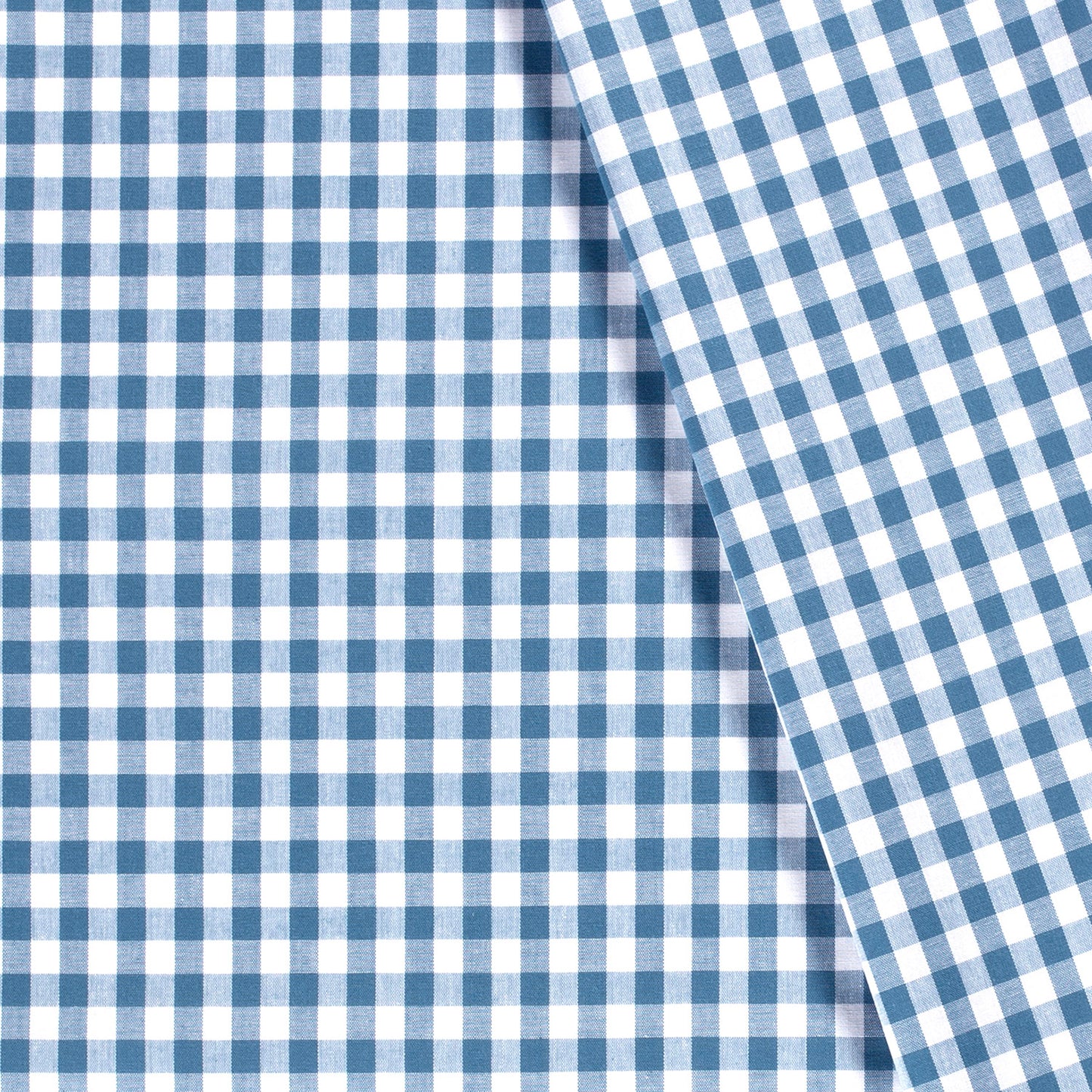 Cotton Poplin Gingham Indigo 5 mm