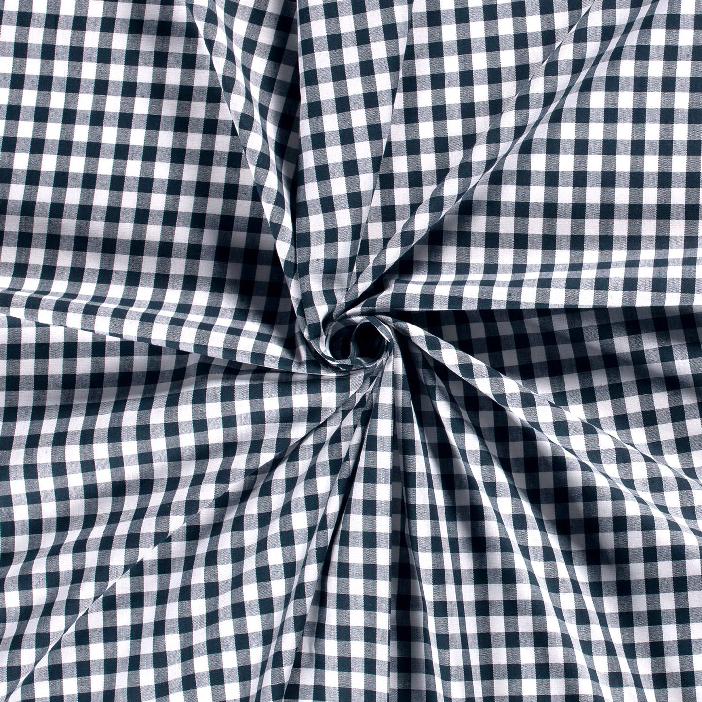 Cotton Poplin Gingham Navy 5 mm