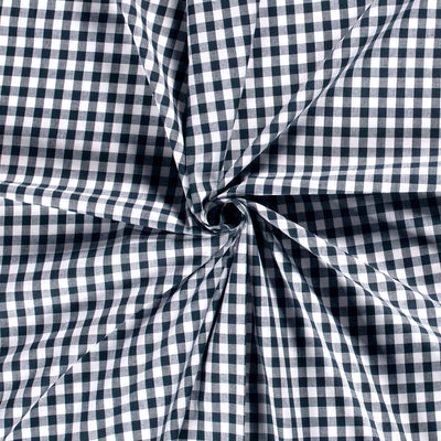 Cotton Poplin Gingham Navy 5 mm