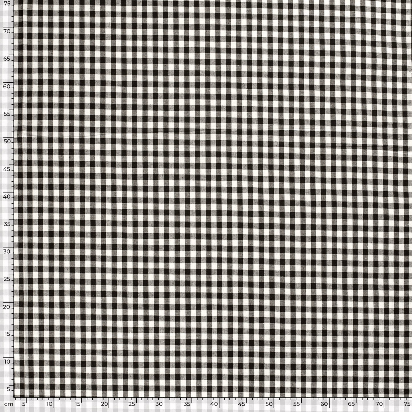Cotton Poplin Gingham Black 5 mm