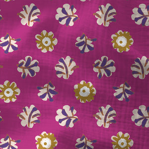 Double Gauze Printed Daia Violet / Mustard