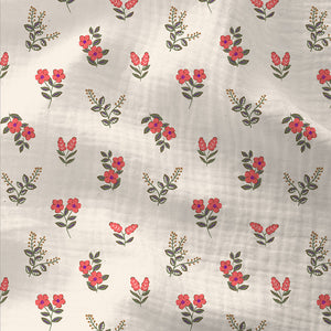 Double Gauze Printed Fergie Ecru / Red