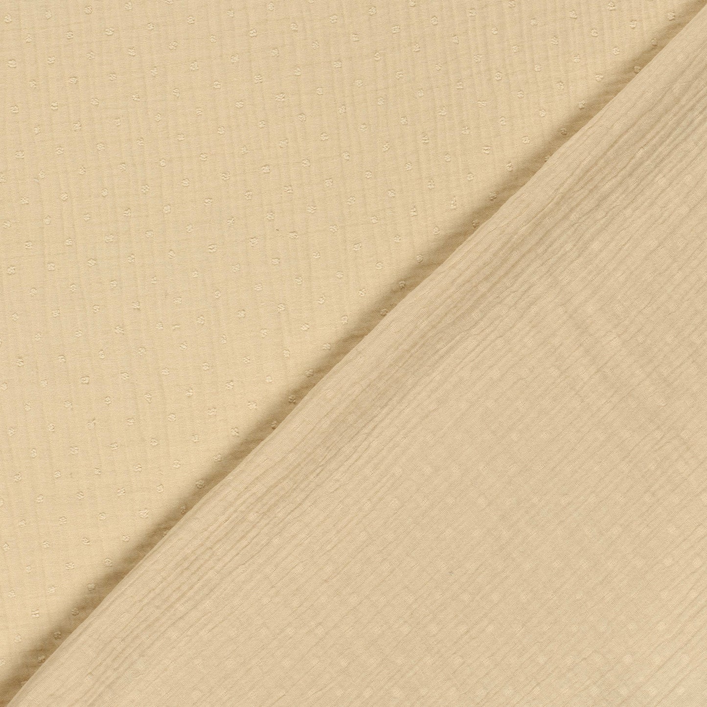 Double Gauze Dobby Dots Beige