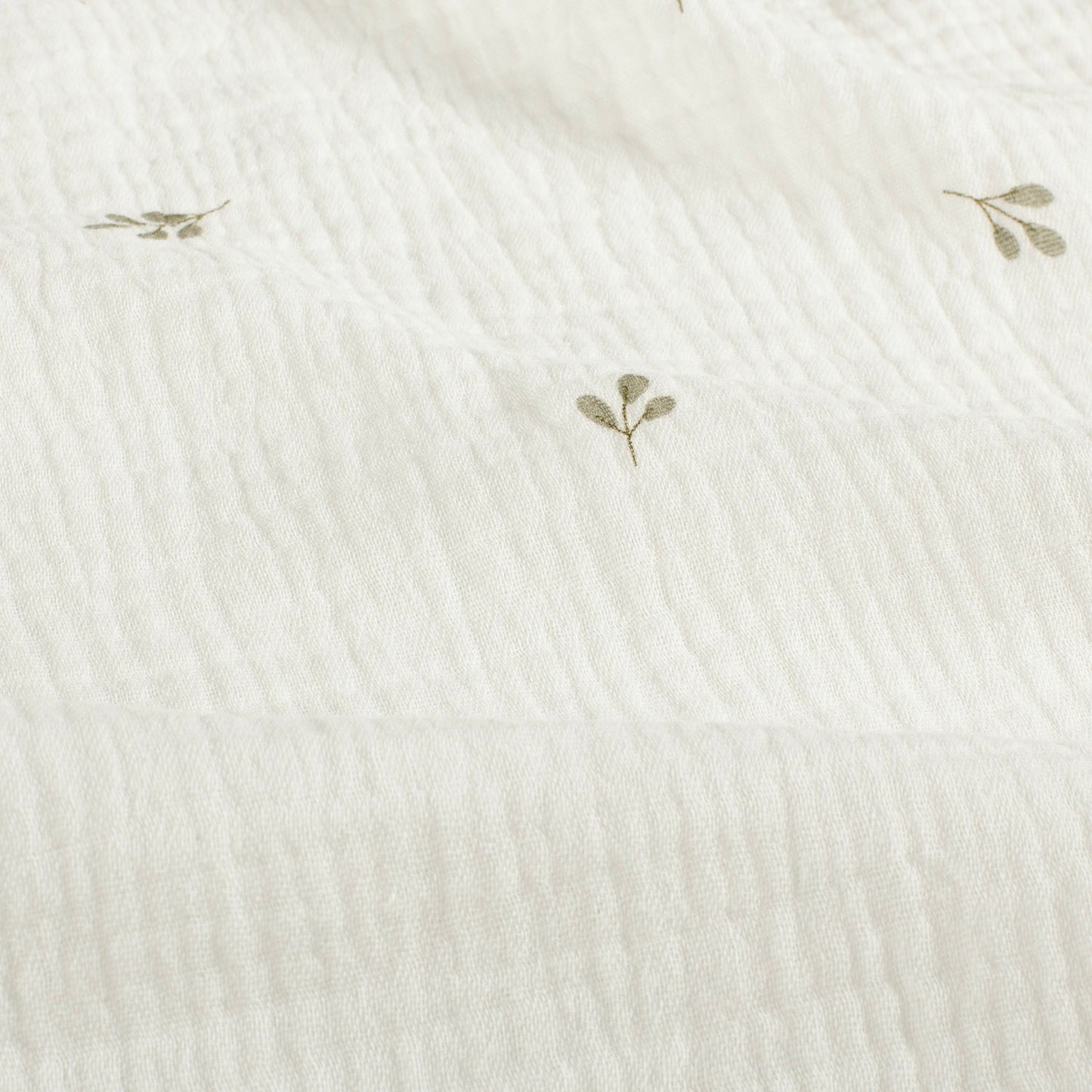 Double Gauze Printed Twigs Off White