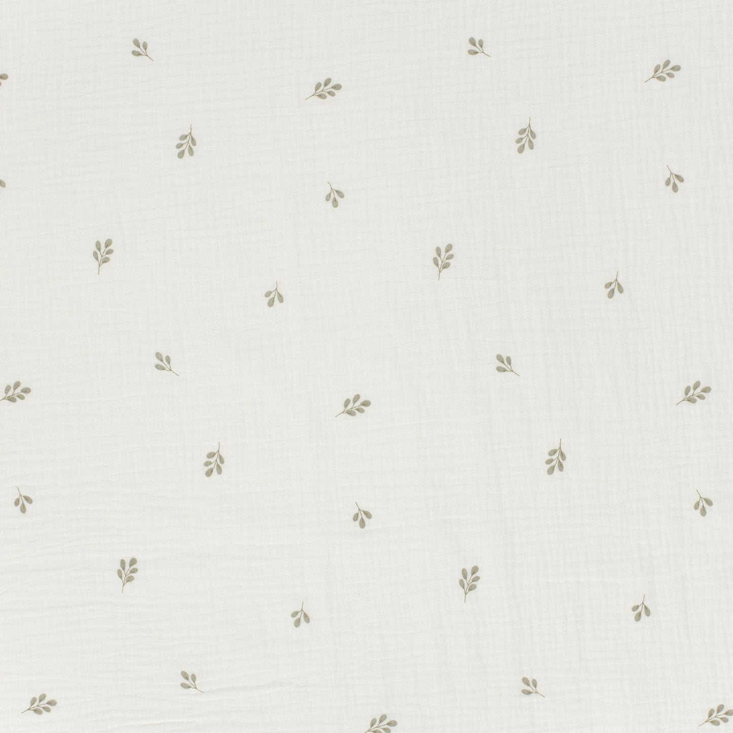 Double Gauze Printed Twigs Off White