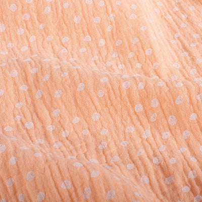 Double Gauze Printed Dots Salmon