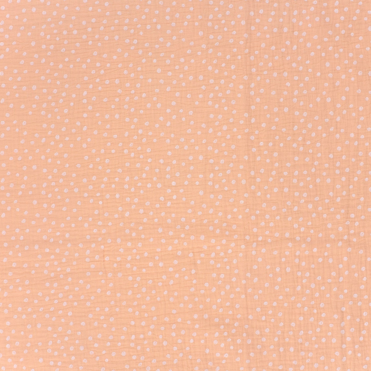 Double Gauze Printed Dots Salmon
