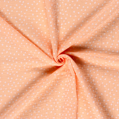 Double Gauze Printed Dots Salmon