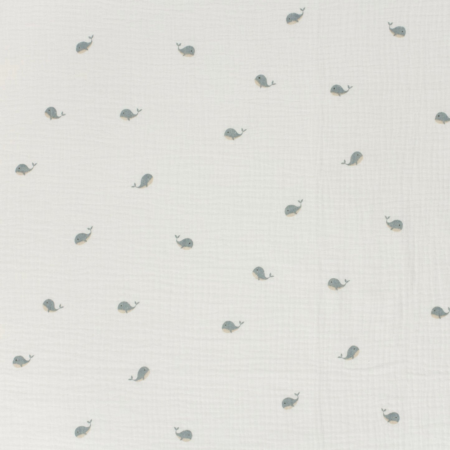 Double Gauze Printed Whales Off White