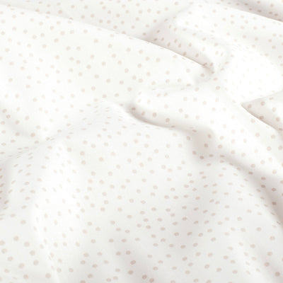 Cotton Poplin Printed Dots Off White