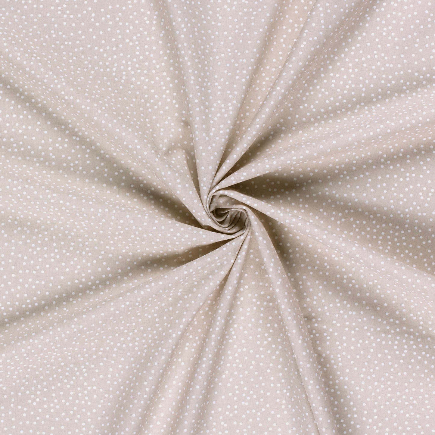 Cotton Poplin Printed Dots Beige