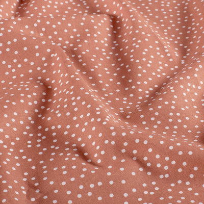 Cotton Poplin Printed Dots Brique