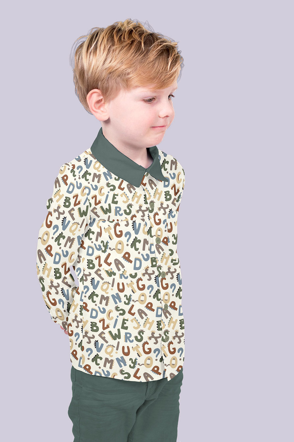 Cotton Poplin Printed Letters Off White