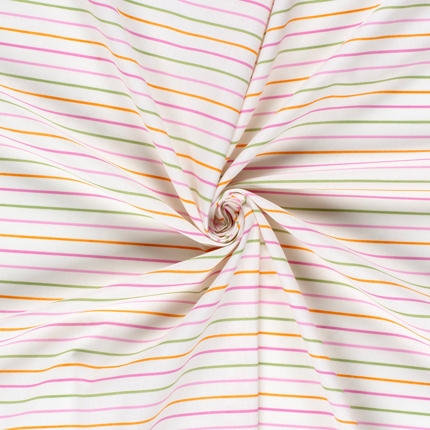 Cotton Poplin Printed Stripes Off-White