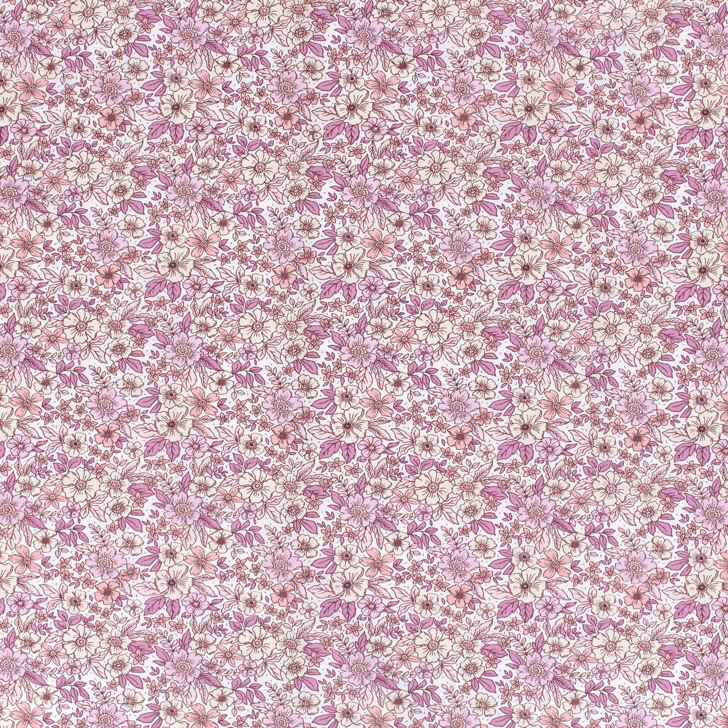 Cotton Poplin Printed Flowers Pink