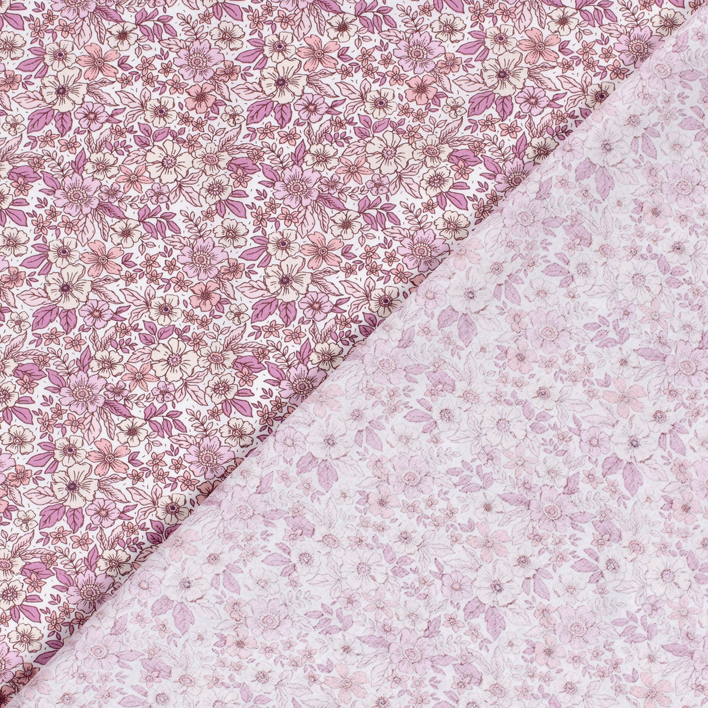 Cotton Poplin Printed Flowers Pink