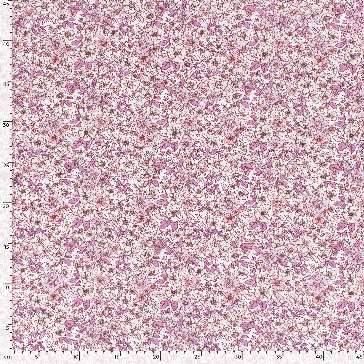 Cotton Poplin Printed Flowers Pink