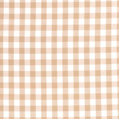 Cotton Poplin Gingham Camel 10 mm