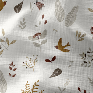 Double Gauze Printed Elisa Ecru / Gray